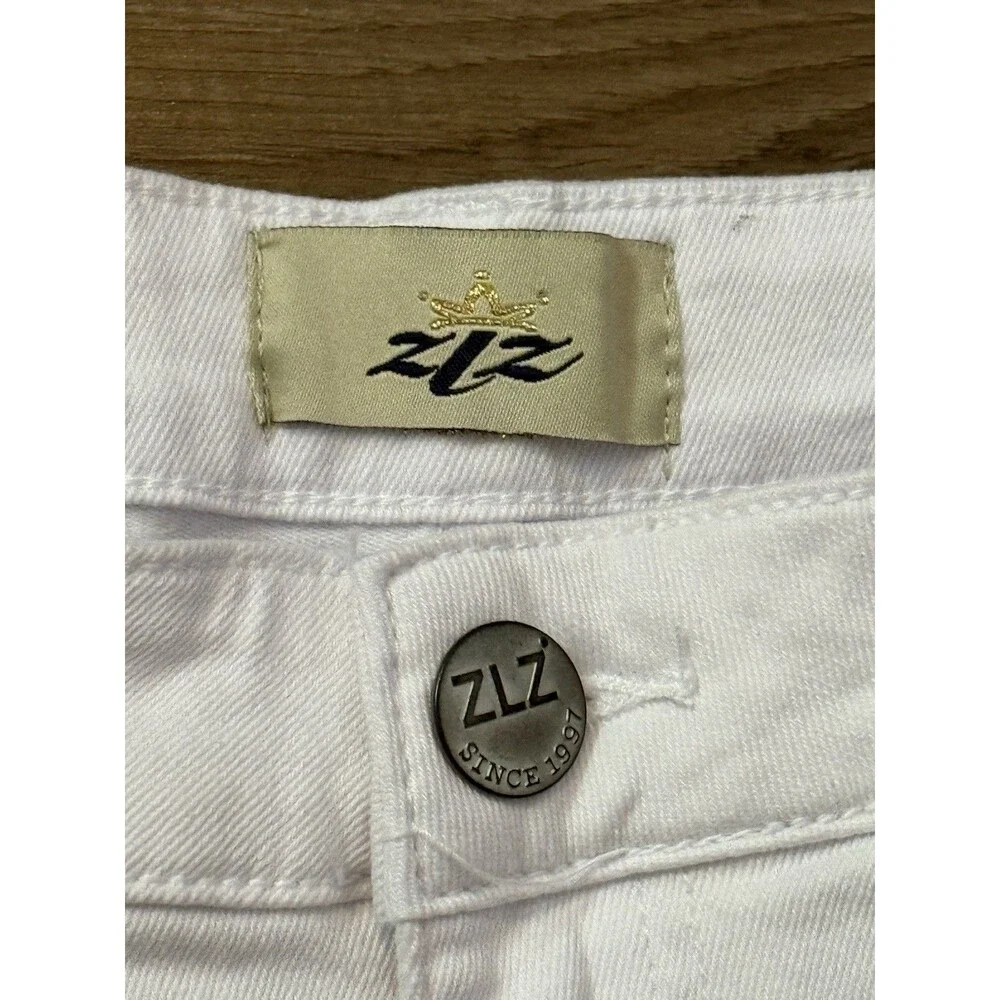 ZLZ Men's White Jeans Stretch Slim Fit Younger-Looking Comfy Pants Size 36 EUC
